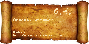 Oracsek Artemon névjegykártya